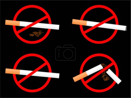 Ilustración de No fumar signo conjunto vector ilustración - Imagen libre de derechos