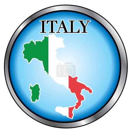 Téléchargez les illustrations : Illustration vectorielle pour l'Italie, Bouton rond. Fonte Didot utilisée
. - en licence libre de droit