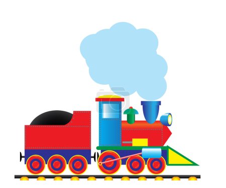 Téléchargez les illustrations : Illustration vectorielle de train à vapeur - en licence libre de droit