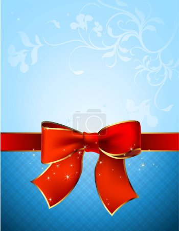 Illustration for Gift box with bow and ribbon vector illustration - Royalty Free Image
