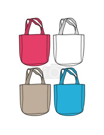 Illustration for Vector set of bag, vector illustration simple design - Royalty Free Image