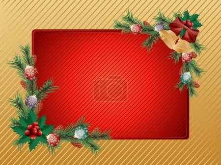 Illustration for Christmas background. christmas greeting card with decorations - Royalty Free Image