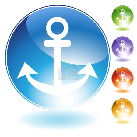 Illustration for Anchor icon. internet button on white background - Royalty Free Image