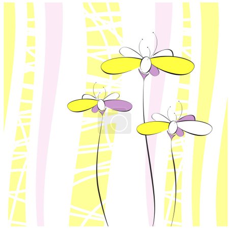 Téléchargez les illustrations : Illustration vectorielle de fond floral abstrait - en licence libre de droit