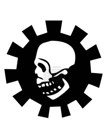 Illustration for Skull with gear icon - Royalty Free Image