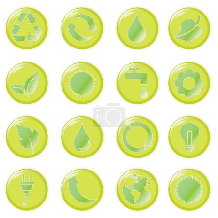 Illustration for Recycle icons set. vector illustration of 2 d recycle icons in circle design for web - Royalty Free Image