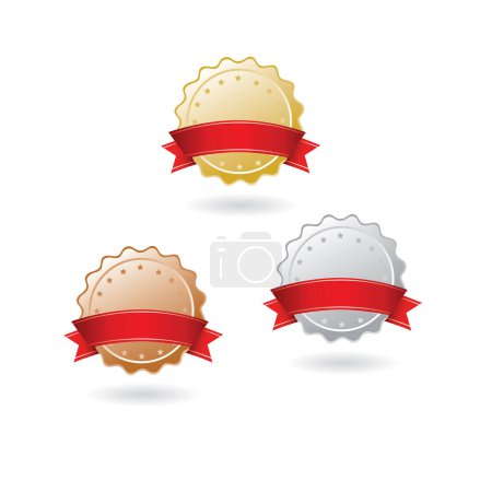 Illustration for Set of three badges - Royalty Free Image