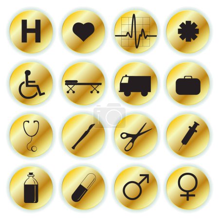 Illustration for Medical vector icon set - Royalty Free Image