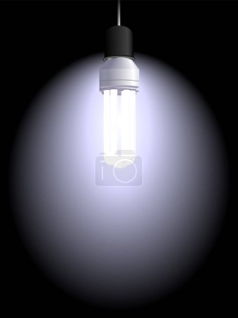Illustration for Realistic light bulb isolated on black background vector illustration - Royalty Free Image