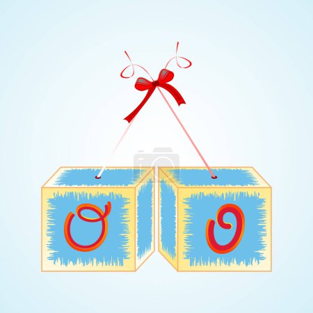 Ilustración de Tarjeta de Navidad con lazo rojo y cinta. ilustración vectorial. - Imagen libre de derechos