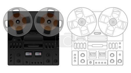 Ilustración de Viejo grabador de cinta, vector ilustración diseño simple - Imagen libre de derechos