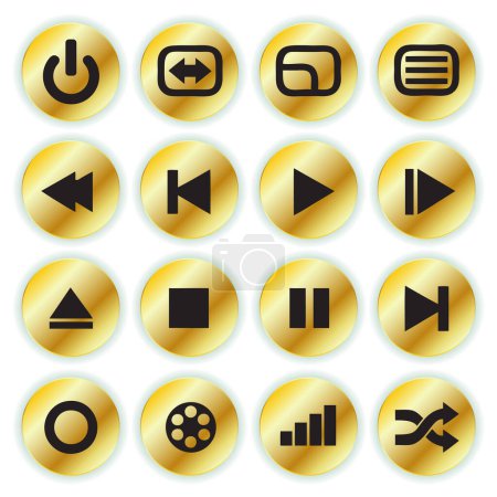 Illustration for Set of vector icons with buttons for web and mobile - Royalty Free Image
