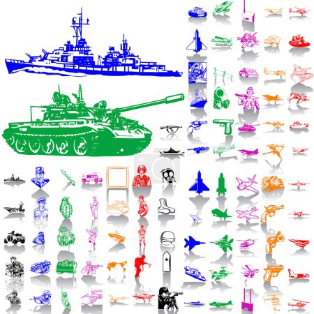 Ilustración de Recogida de varios buques militares - Imagen libre de derechos