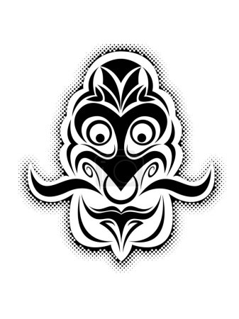 Ilustración de Vector abstracto decorativo étnica máscara tribal ilustración aislada sobre fondo blanco - Imagen libre de derechos