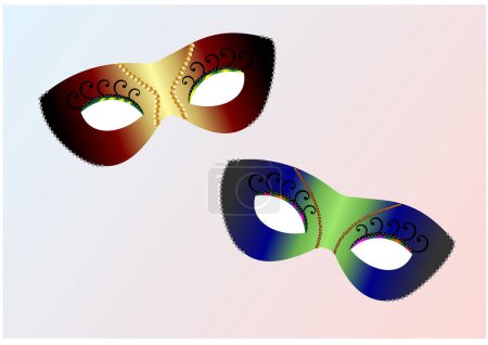 Ilustración de Icono de máscara de carnaval. celebración de la fiesta de carnaval y tema de carnaval. diseño aislado. ilustración vectorial - Imagen libre de derechos