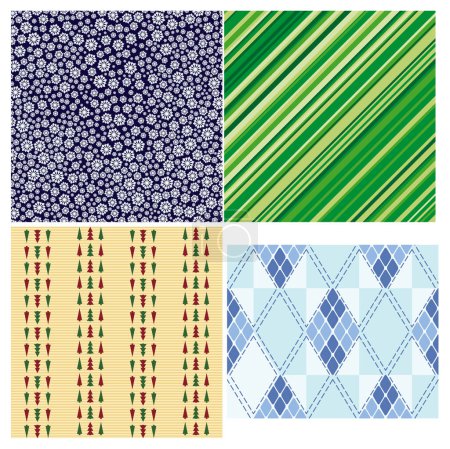 Illustration for Set of four seamless patterns - Royalty Free Image