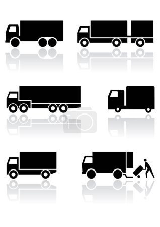 Illustration for Set of four cars with icons on white background - Royalty Free Image