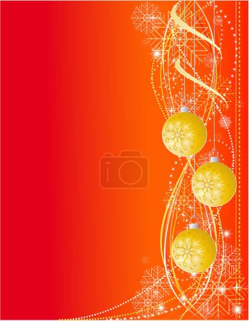 Illustration for Christmas tree with red ribbon on white background. vector illustration - Royalty Free Image