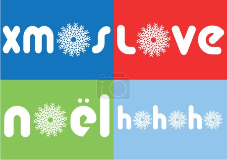 Ilustración de Tarjeta de Navidad con árboles de Navidad y copos de nieve. ilustración vectorial. - Imagen libre de derechos