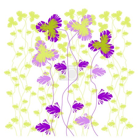 Téléchargez les illustrations : Illustration vectorielle avec fleur colorée - en licence libre de droit