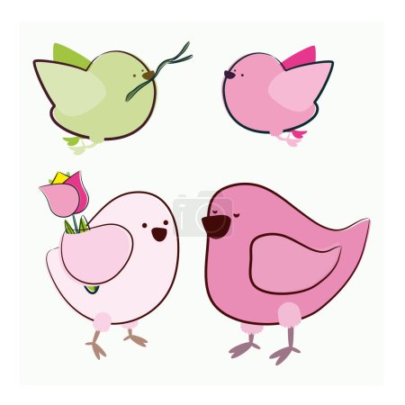 Illustration for Set of elements for design. Birds. - Royalty Free Image