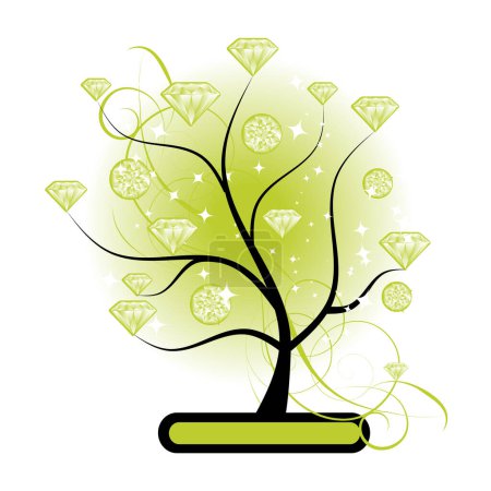 Illustration for Tree with butterfly. vector illustration - Royalty Free Image