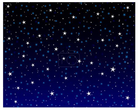 Téléchargez les illustrations : Étoiles dans le ciel nocturne sur un fond blanc - en licence libre de droit