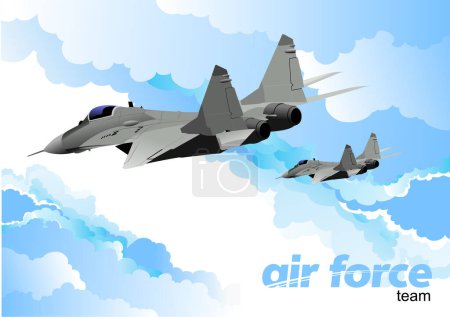 Ilustración de Ilustración vectorial de avión de combate militar - Imagen libre de derechos