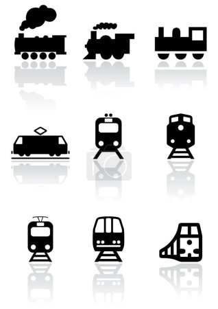 Ilustración de Iconos de transporte establecidos sobre fondo blanco. ilustración vectorial - Imagen libre de derechos