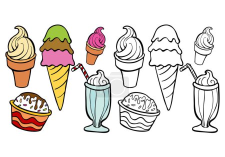 Illustration for Ice cream, hand drawn vector illustration. - Royalty Free Image