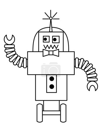 Téléchargez les illustrations : Robot et smartphone dessin animé - en licence libre de droit