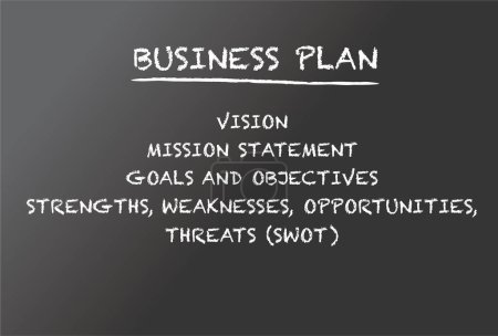Illustration for Business plan with vision text - Royalty Free Image