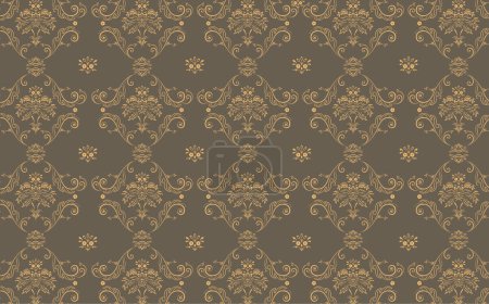 Illustration for Seamless pattern with damask ornament. vector illustration. - Royalty Free Image