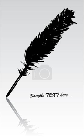 Téléchargez les illustrations : Vector illustration of feather on white background - en licence libre de droit