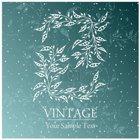 Illustration for Vector illustration of the vintage card with floral elements. - Royalty Free Image