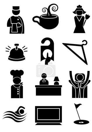 Ilustración de El conjunto de iconos del restaurante - Imagen libre de derechos