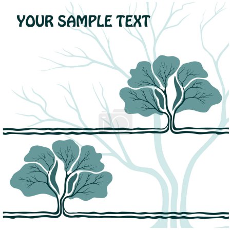 Ilustración de Árbol abstracto con hojas. vector - Imagen libre de derechos
