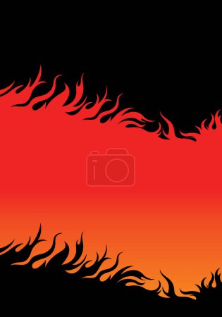 Téléchargez les illustrations : Fond abstrait avec des flammes de feu rouge - en licence libre de droit