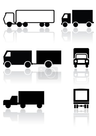 Illustration for Truck icon set. vector illustration. - Royalty Free Image