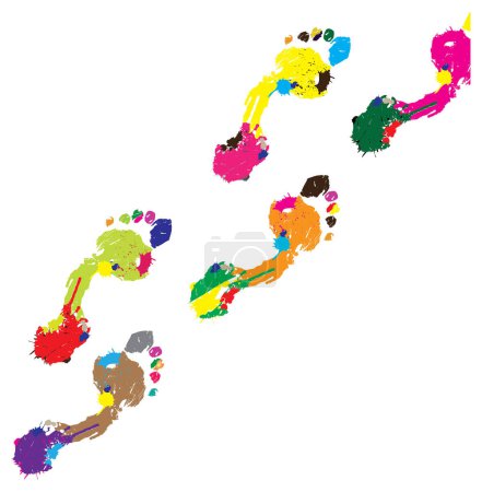 Ilustración de Salpicaduras de pintura de colores, vector - Imagen libre de derechos