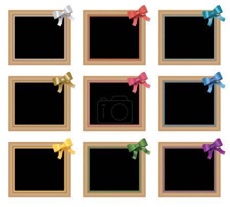 Illustration for Collection of  frames with bows, vector illustration - Royalty Free Image