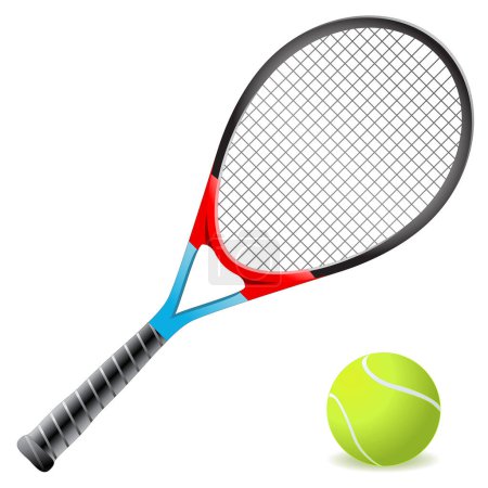 Ilustración de Raqueta de tenis con pelota. Ilustración vectorial - Imagen libre de derechos