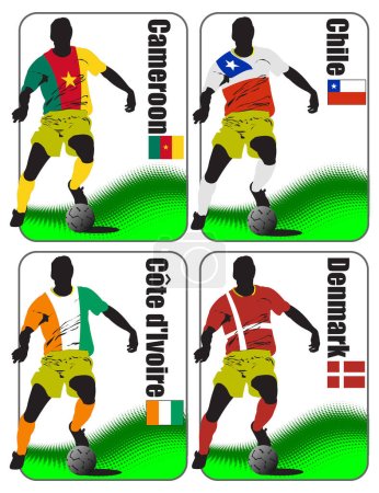 Illustration for Set of football flags in the country of south africa. vector illustration - Royalty Free Image
