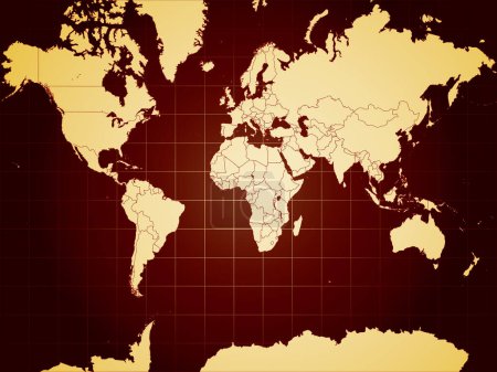 Illustration for The world map with a vintage background - Royalty Free Image
