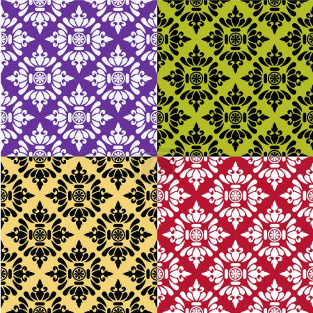 Illustration for Seamless floral patterns. collection of backgrounds for textile - Royalty Free Image