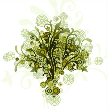 Illustration for Abstract background with flowers and leaves - Royalty Free Image
