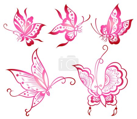 Illustration for Vector illustration of butterflies - Royalty Free Image