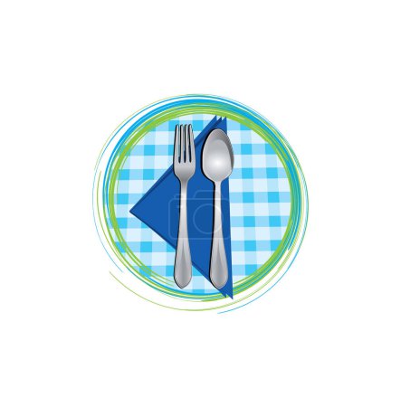 Illustration for Plate with knife and fork - Royalty Free Image