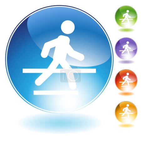 Ilustración de Vector ilustración de un hombre corriendo con un signo de deportes. - Imagen libre de derechos