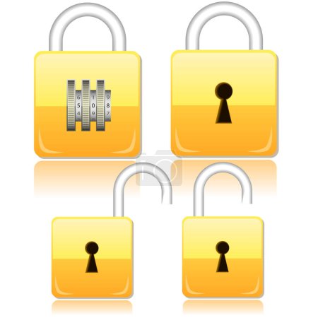 Illustration for Lock icon set. vector illustration - Royalty Free Image